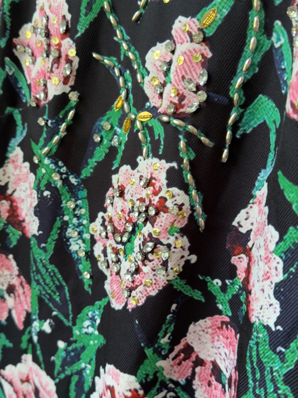Embroidered Floral A-Line Dress with Pink tulips🌷 - Picture 4 of 5